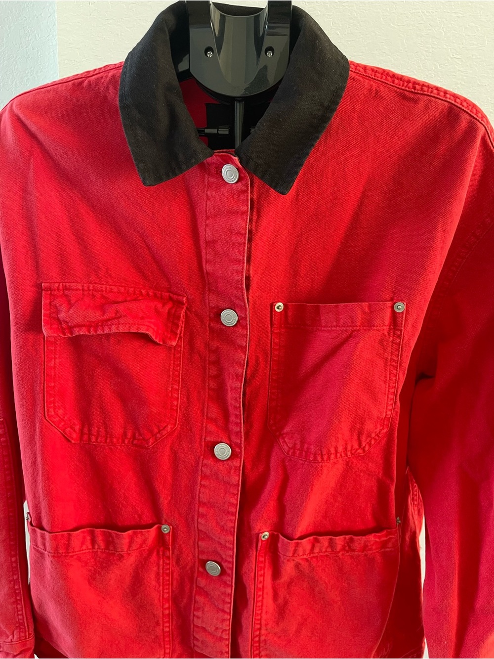 Zara Red Jacket with Black Collar